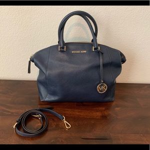 Michael KORS Riley Satchel, Large, Navy Blue